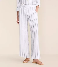Petite Lou & Grey Striped Triple Cloth Wide Leg Pants