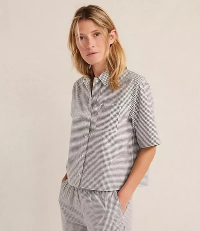 Haven Well Within Organic Cotton Poplin Gingham Pajama Top