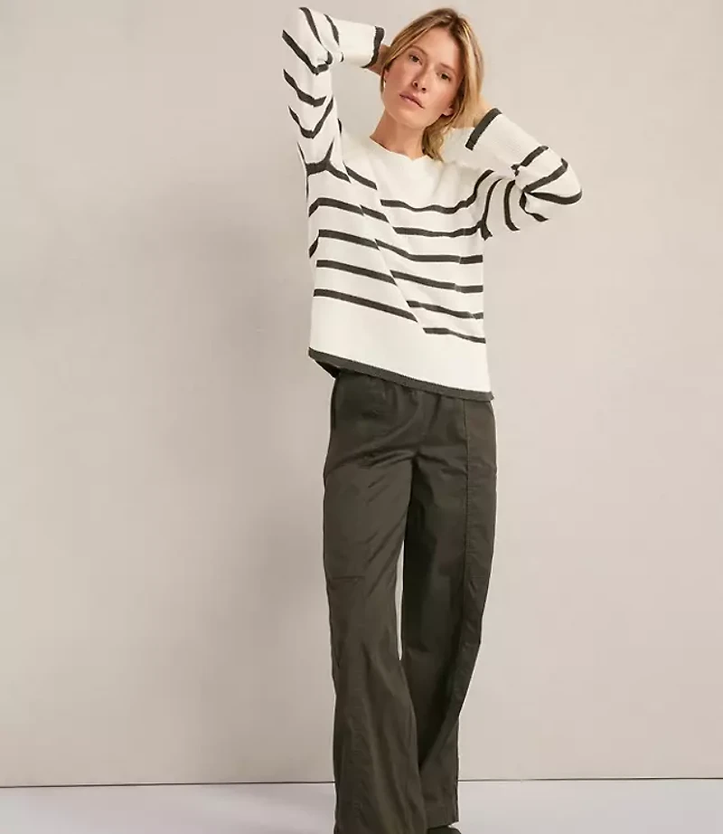 Haven Well Within Organic Cotton Linen Stripe Crewneck