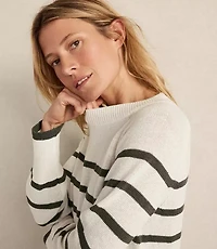 Haven Well Within Organic Cotton Linen Stripe Crewneck