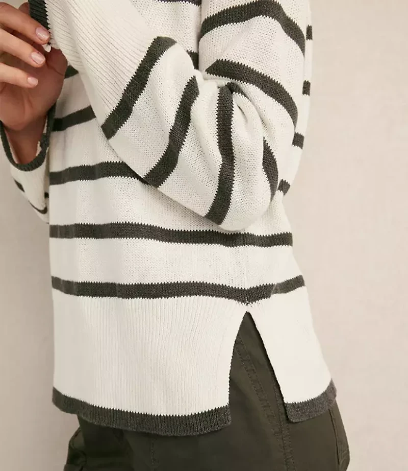 Haven Well Within Organic Cotton Linen Stripe Crewneck