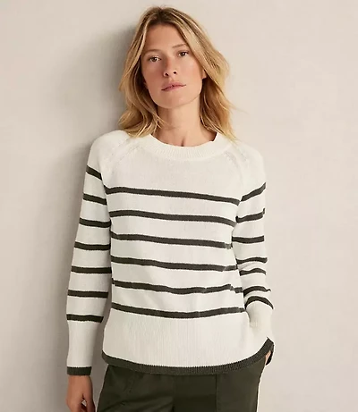 Haven Well Within Organic Cotton Linen Stripe Crewneck