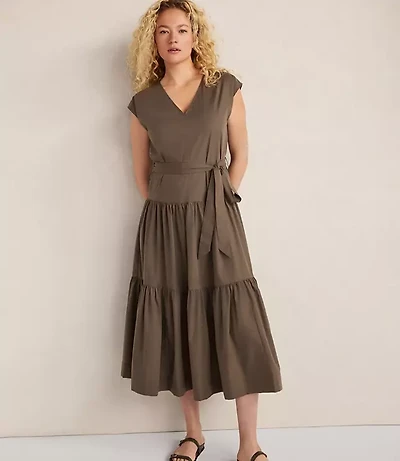 Haven Well Within Organic Cotton Poplin Tiered Midi Dress