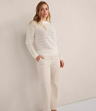 Haven Well Within Cotton Linen Stitched Crewneck
