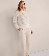 Haven Well Within Cotton Linen Stitched Crewneck