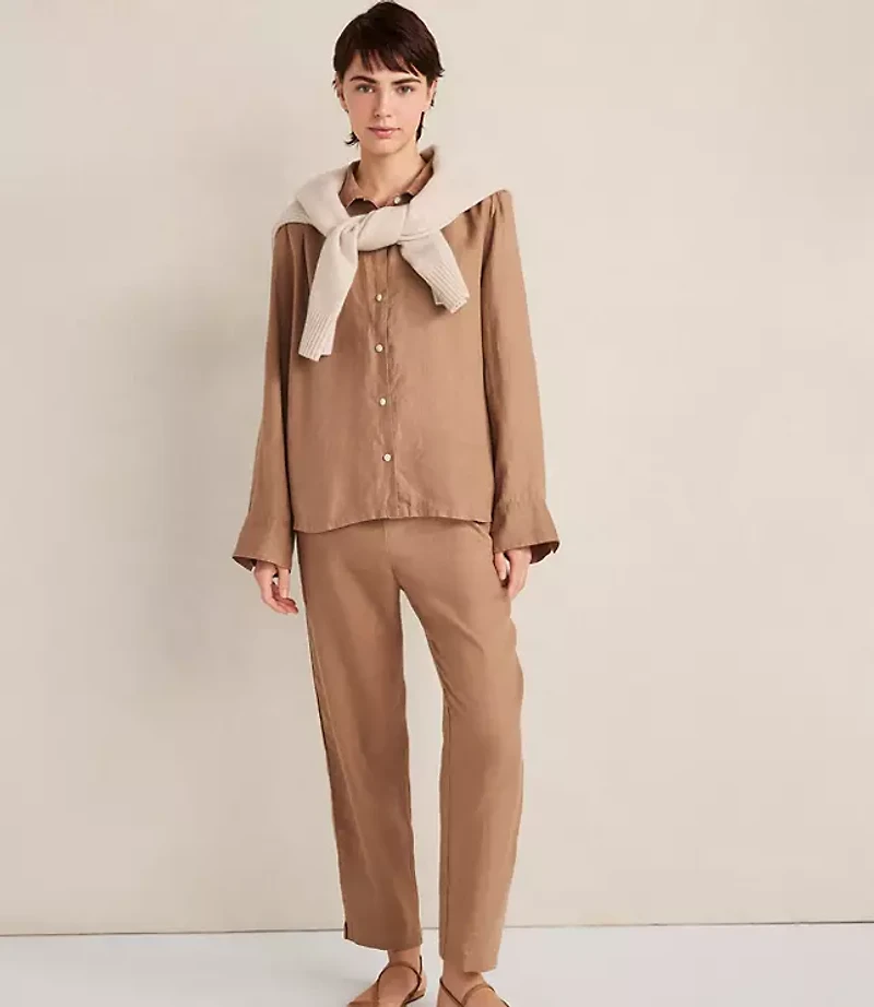 Haven Well Within Everweave Linen Shirred Top