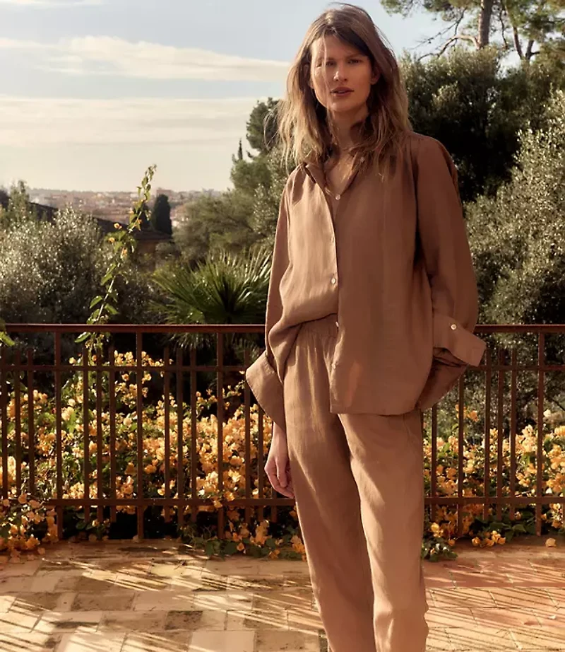 Haven Well Within Everweave Linen Shirred Top