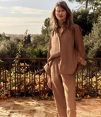 Haven Well Within Everweave Linen Shirred Top