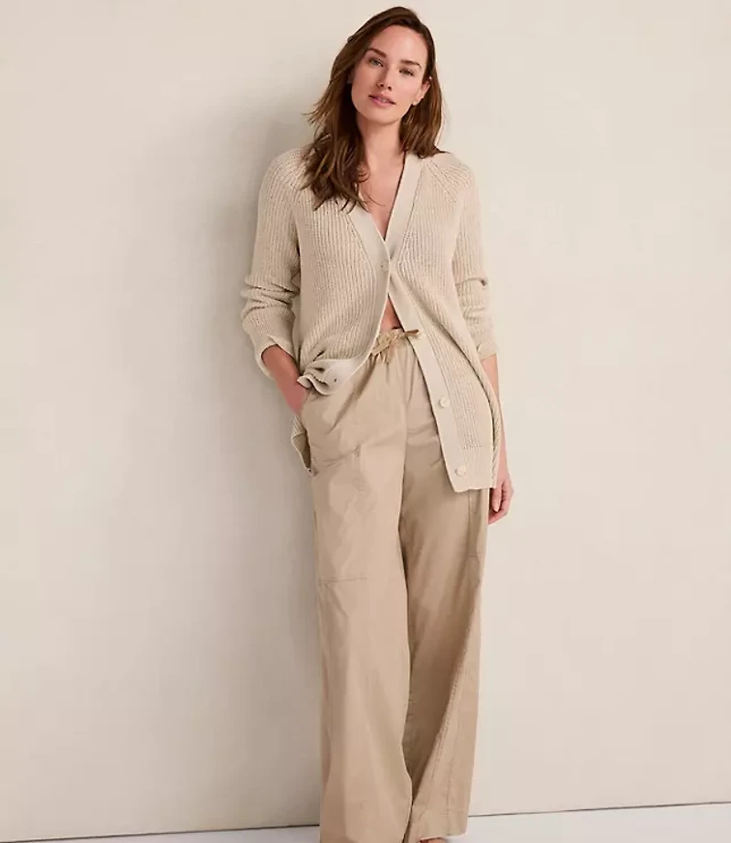 Haven Well Within Linen Tape Yarn Button-Up Cardigan