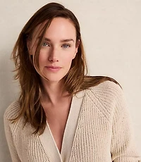 Haven Well Within Linen Tape Yarn Button-Up Cardigan