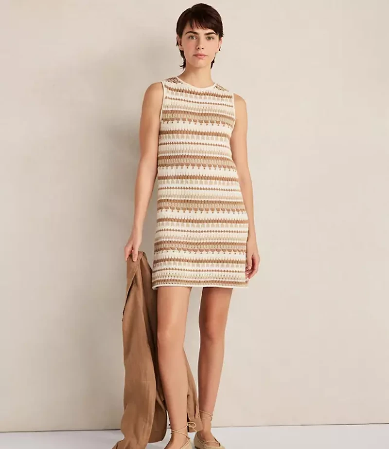 Haven Well Within Cotton Textured Stripe Mini Dress