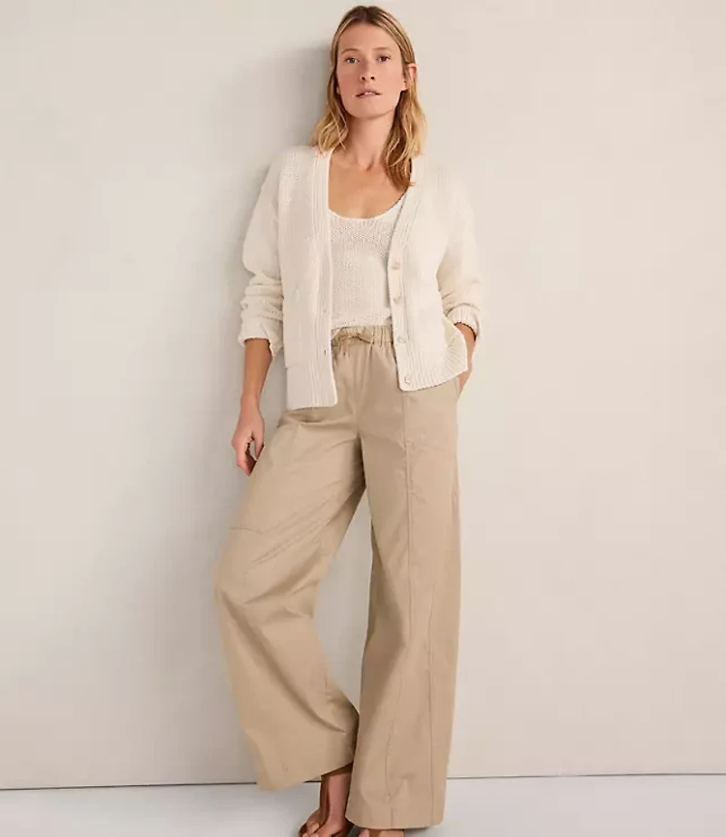 Haven Well Within Organic Cotton Linen Plaited V-Neck Cardigan