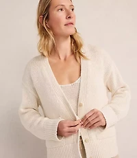 Haven Well Within Organic Cotton Linen Plaited V-Neck Cardigan