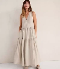Haven Well Within Everweave Linen Tiered Wrap Dress