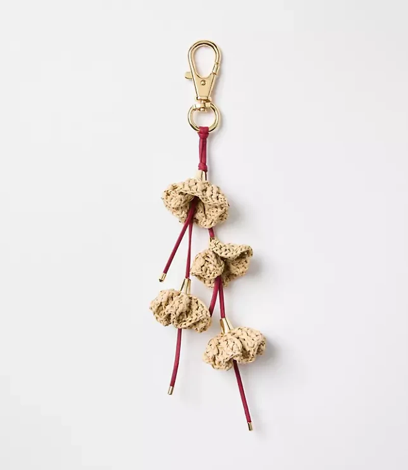 Raffia Flower Bag Charm