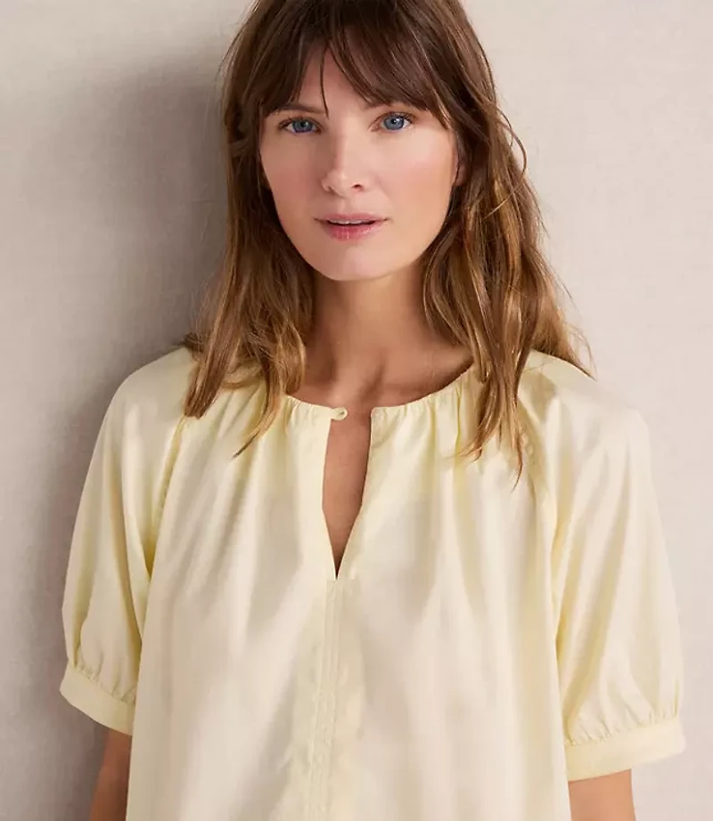 Haven Well Within Organic Cotton Twill Split Neck Top