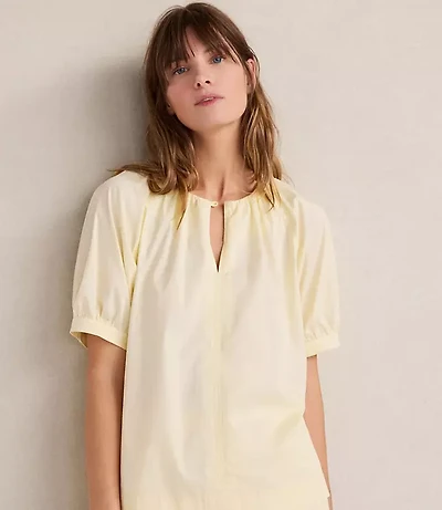 Haven Well Within Organic Cotton Twill Split Neck Top