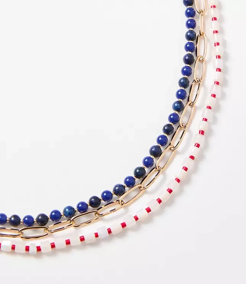 Beaded Chain Necklace Set