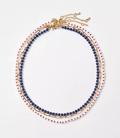 Beaded Chain Necklace Set
