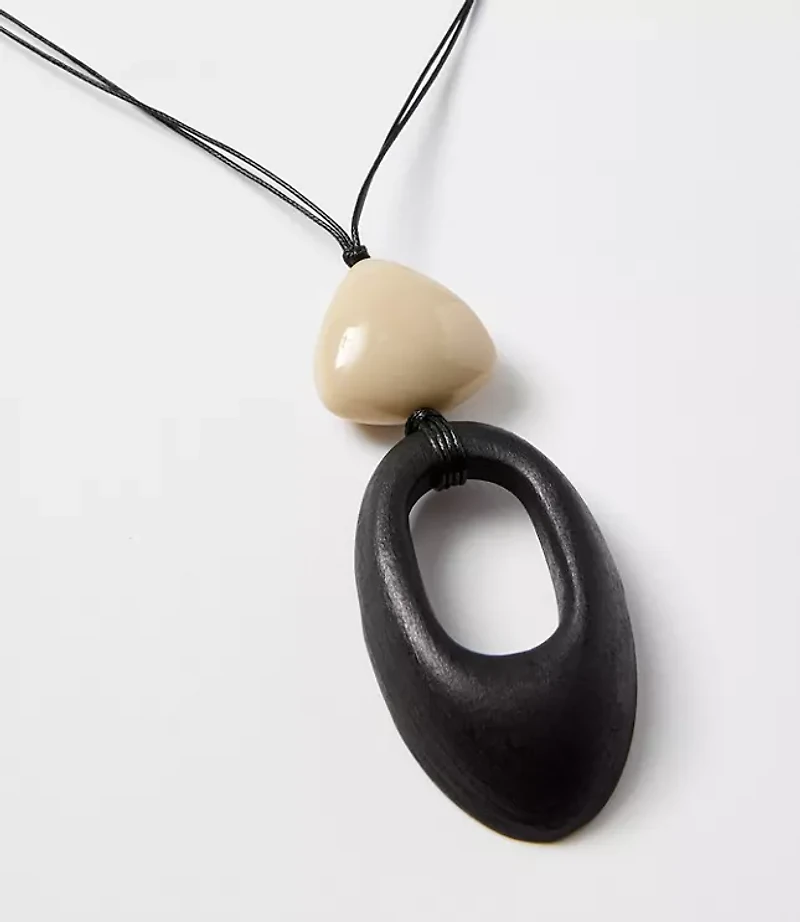 Double Pendant Cord Necklace