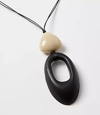 Double Pendant Cord Necklace