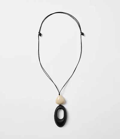 Double Pendant Cord Necklace