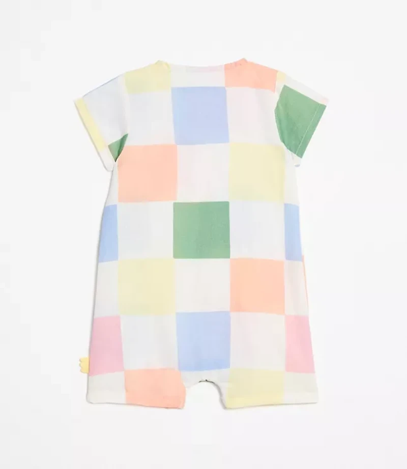 Mon Coeur Linen Checkered Romper