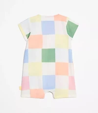 Mon Coeur Linen Checkered Romper