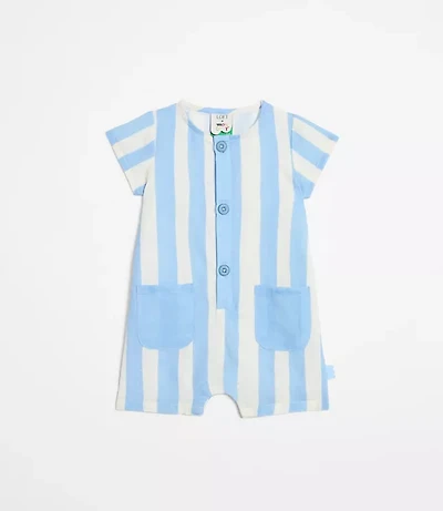 Mon Coeur Linen Blue Cabana Romper