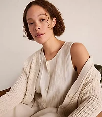 Haven Well Within Cotton Tape Yarn V-Neck Cardigan