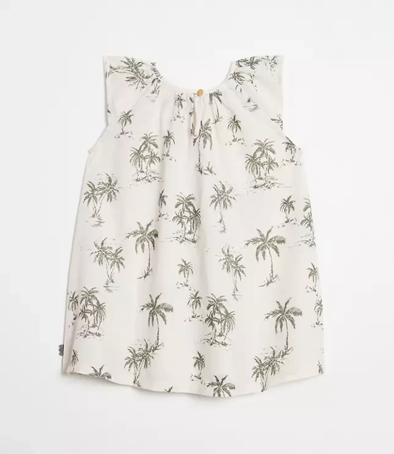 Mon Coeur Linen Palm Tree Dress
