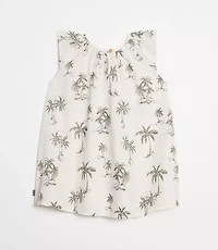 Mon Coeur Linen Palm Tree Dress