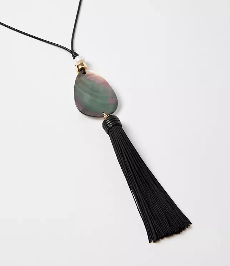 Tassel Pull Tie Statement Necklace