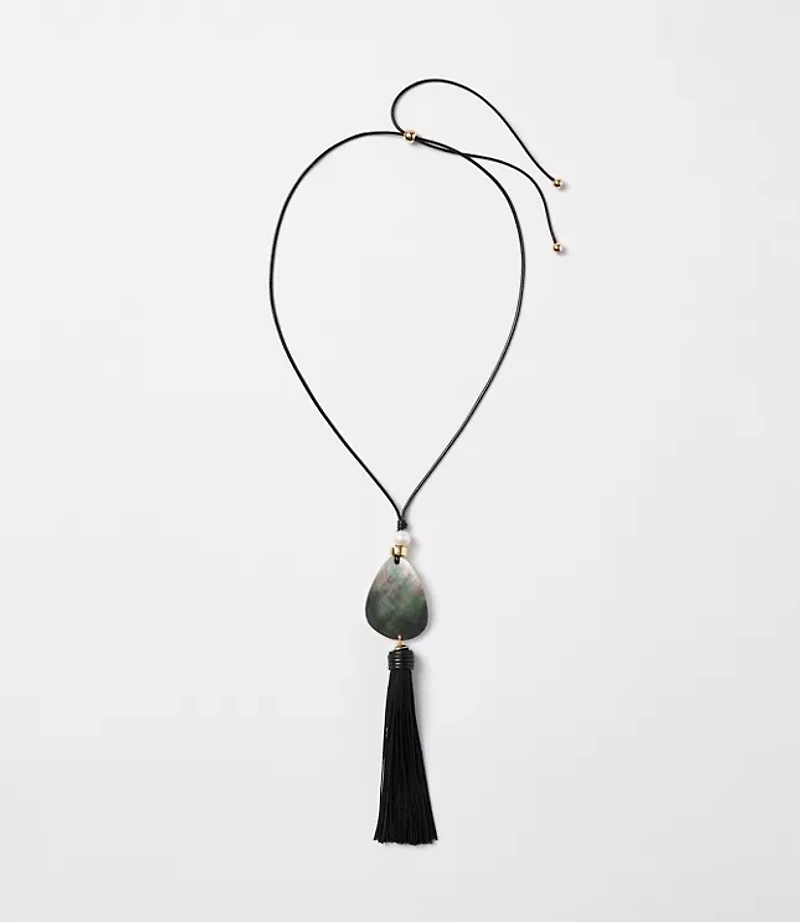 Tassel Pull Tie Statement Necklace