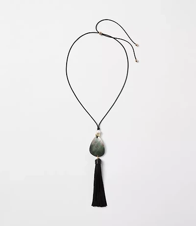 Tassel Pull Tie Statement Necklace