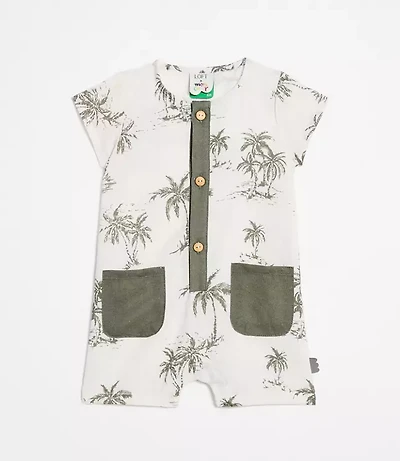 Mon Coeur Linen Palm Tree Romper