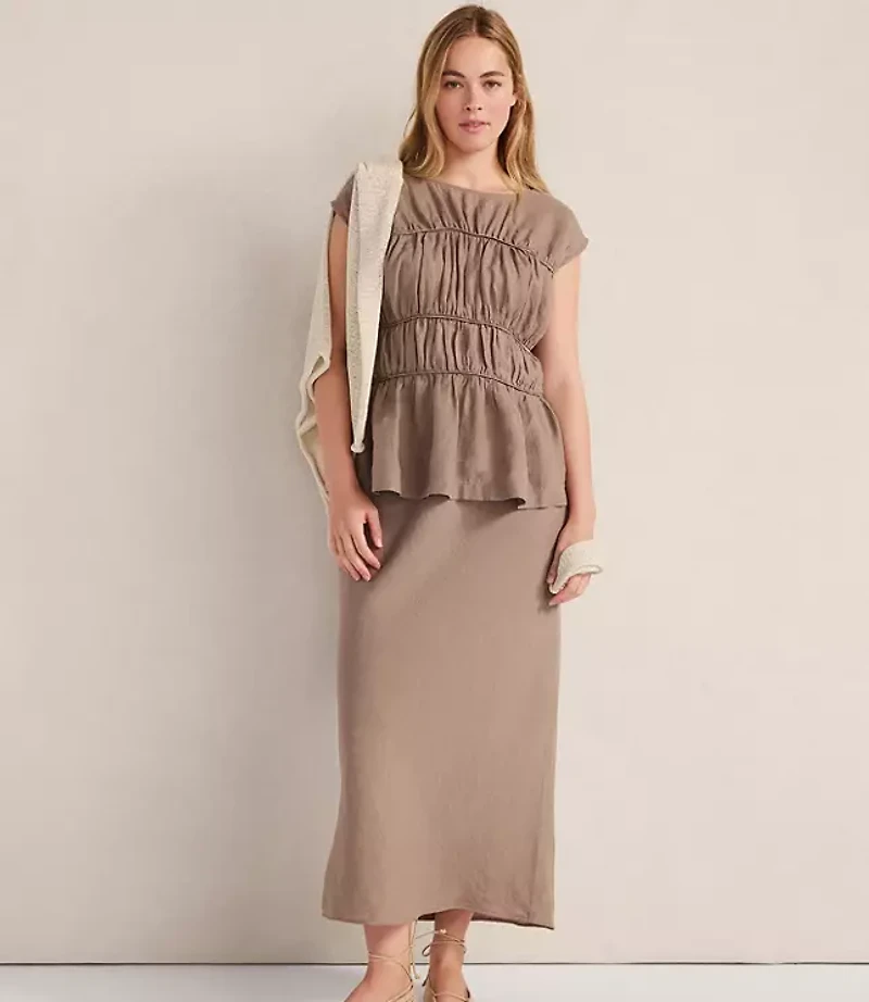 Haven Well Within Linen Shirred Sleeveless Top