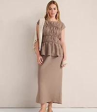 Haven Well Within Linen Shirred Sleeveless Top