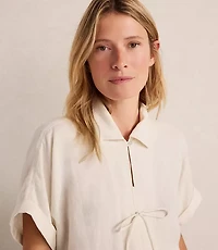 Haven Well Within Linen Tie-Front Top