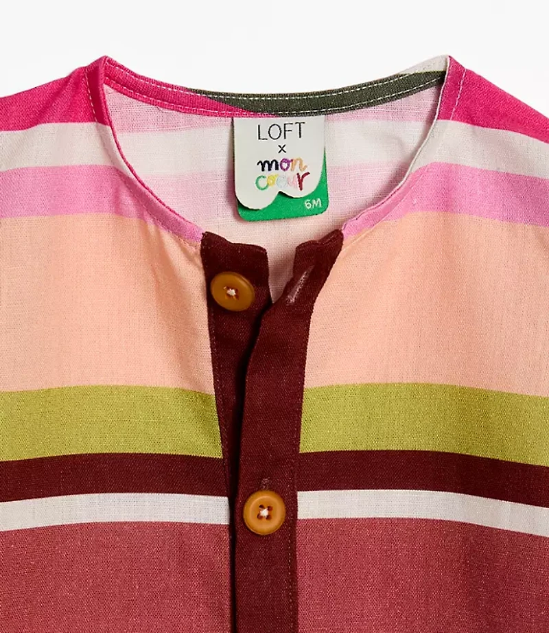 Mon Coeur Linen Stripe Onesie