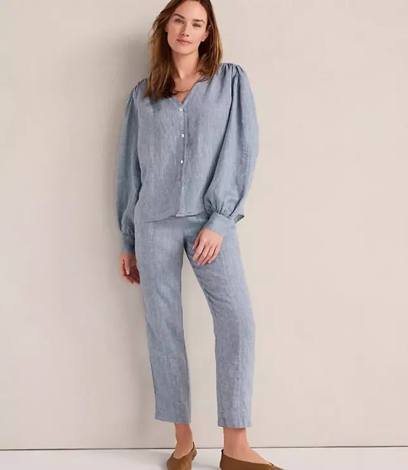 Haven Well Within Linen V-Neck Blouse