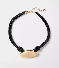 Metal Cord Statement Necklace