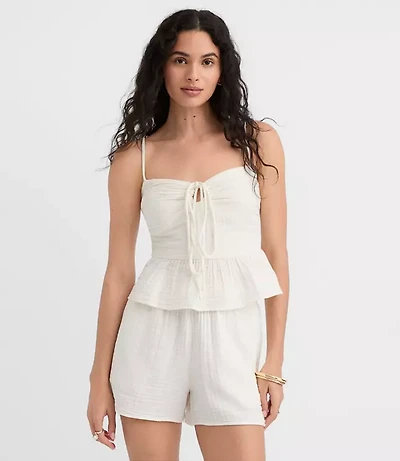 Petite LOFT Beach Triple Cloth Shorts