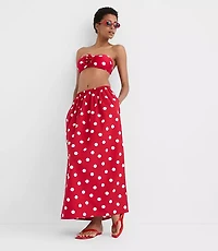 LOFT Beach Polka Dot Rosette Bandeau Bikini Top