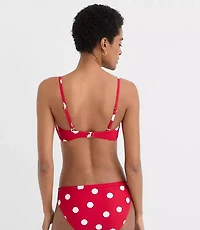 LOFT Beach Polka Dot Rosette Bandeau Bikini Top
