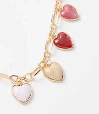 Multicolored Heart Statement Necklace