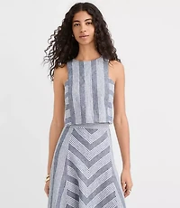 Petite Striped Linen Cotton Shell