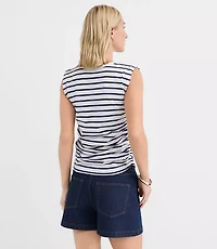 Petite Stripe Ruched Tank Top