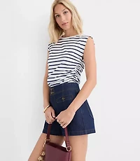 Petite Stripe Ruched Tank Top