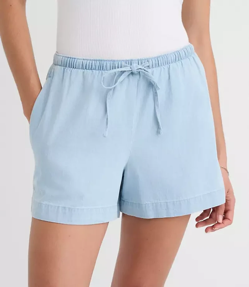 Petite Sawyer Pull On Shorts Chambray